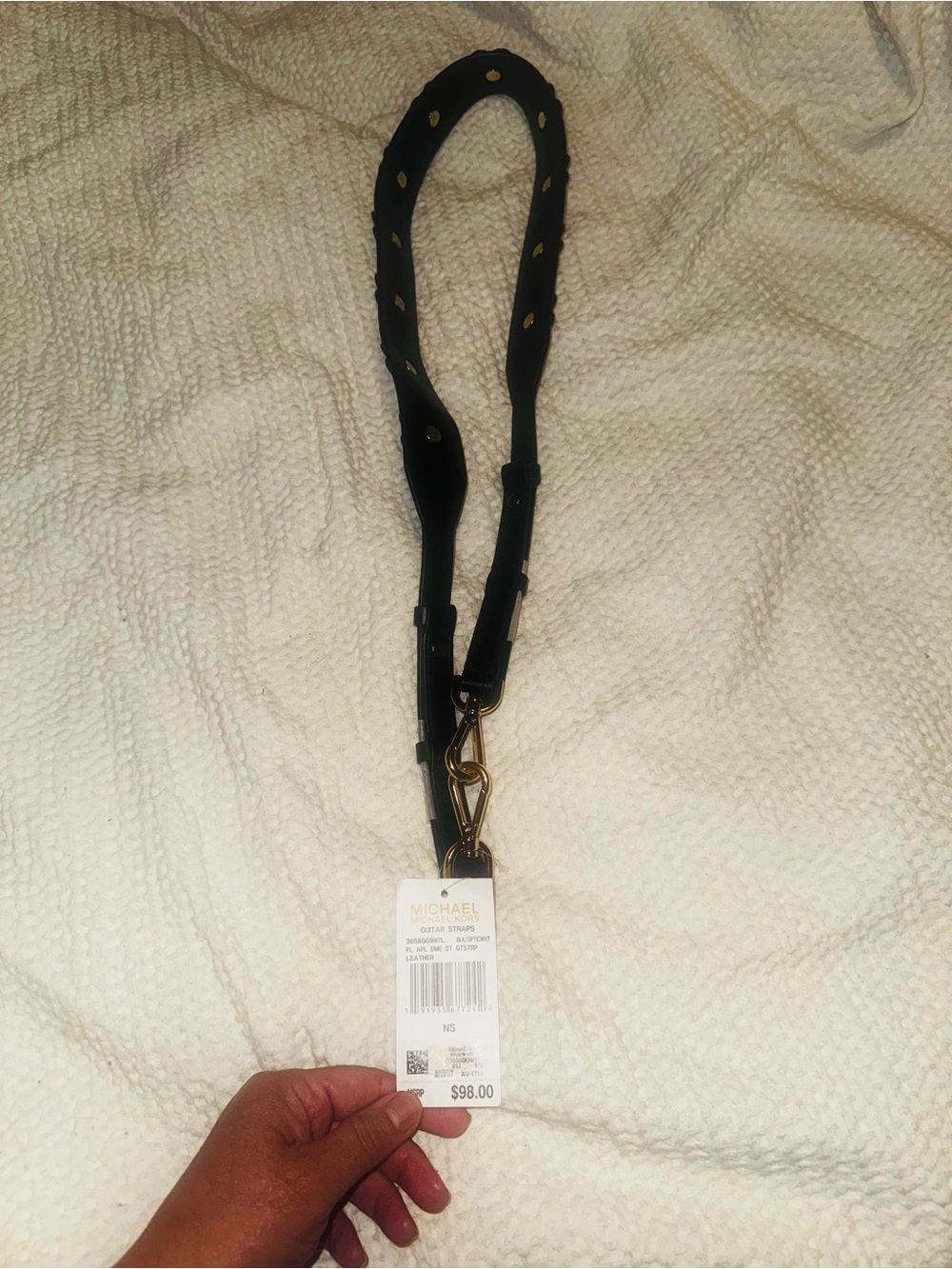 Michael Kor/MK Black Floral Appliqué Bag Strap, guitar strap 🌼 NWT- - Picture 9 of 14